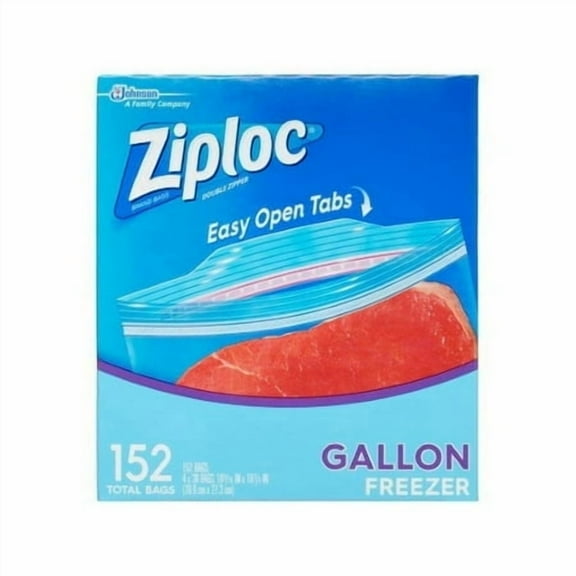 Ziploc Double Zipper Freezer Bags, Gallon, 152 Ct