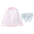 thumbnail image 5 of GYRATEDREAM Toddler Little Girls Long Sleeve Rash Guard Bathing Swimsuit Set, 2-Piece Size1-10 Years, 5 of 9
