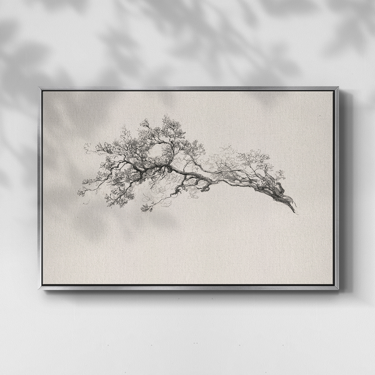 Vintage Sketch-X By Wexford Home Framed in Silver Wood Gallery Wrapped Canvas 17 in. x 25 in.