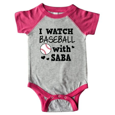 

Inktastic I Watch Baseball with My Saba Gift Baby Boy or Baby Girl Bodysuit