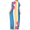 thumbnail image 2 of Sakkas Aggy Womens Dashiki African Print Caftan Dress Maxi Boho Hippie Colorful - Style8-C3Teal - One Size Regular, 2 of 5