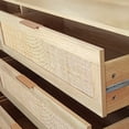 thumbnail image 3 of Storage Cabinet with Drawers, Natural Rattan-Style MDF Cabinet for Living Room Bedroom Entryway, 3 of 8