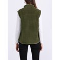 thumbnail image 4 of DARING DIVA Women's Fleece Button Down Jacket with Pockets Oversized Fuzzy Vests XS Army Green, 4 of 7