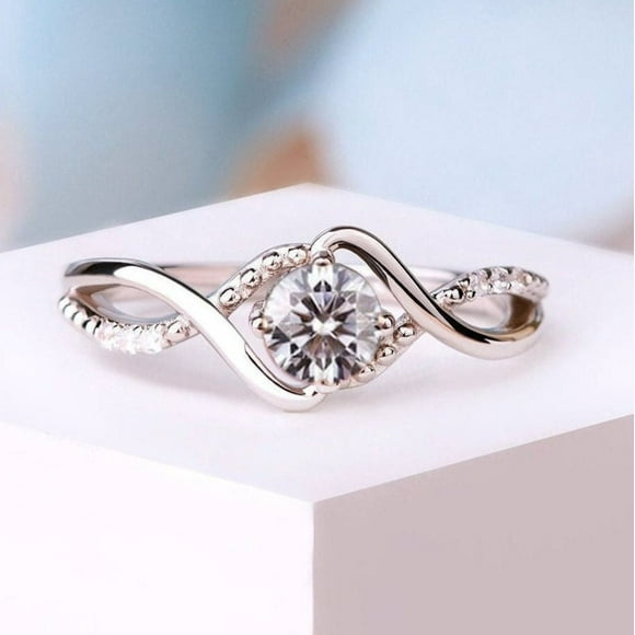 Moissanite Diamond engagement ring, unique bridal promise ring, anniversary ring for her, diamond proposal ring, wedding ring gift for her