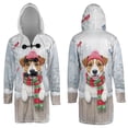thumbnail image 3 of Playful Jack Russell Terrier Welcomes Winter Snowy Day with Cardinal Bird All Over Print 3D Hooded Duffle Toggle Coat Parson Jack Dog Lover - 2017, 3 of 6