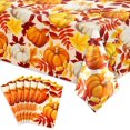 thumbnail image 1 of shiyou-6Pcs Fall Plastic Tablecloth Autumn Pumpkin Leaves Table Cover Disposable Seasonal Table Cloth for Party Dinner Table Decor, 54 x 108 Inch, 1 of 4