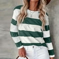 thumbnail image 2 of Blouses for Women Novelty Trendy Striped Color Block Long Sleeved Crew Neck Tunics Stretch Comfy Relaxed Fit 2025 Basic Tees, 2 of 5