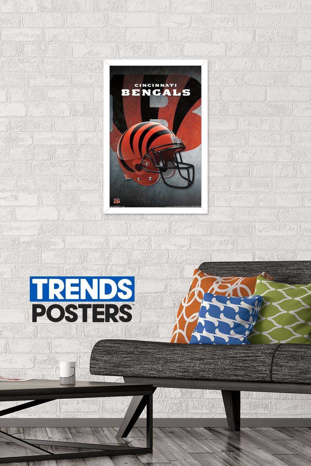 NFL Cincinnati Bengals - Helmet 16 Wall Poster, 14.725" x 22.375", Framed