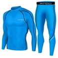 thumbnail image 1 of Men's Compression Shirt Set Long Sleeve Workout Set Compression Pants Top Long Sleeve Base Layer, 1 of 7