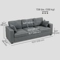 thumbnail image 3 of HOMCOM Canapé 3 Places à Assise Profonde, Sofa Moderne Rembourré, Gris Foncé, 3 of 10