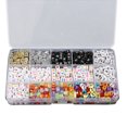 thumbnail image 1 of Color Random 1080 Pcs/set Bracelet Bangle DIY beads set bracelet beads Beads English Letters DIY Square & Flat Beads Kit with Storage Box, 1 of 8
