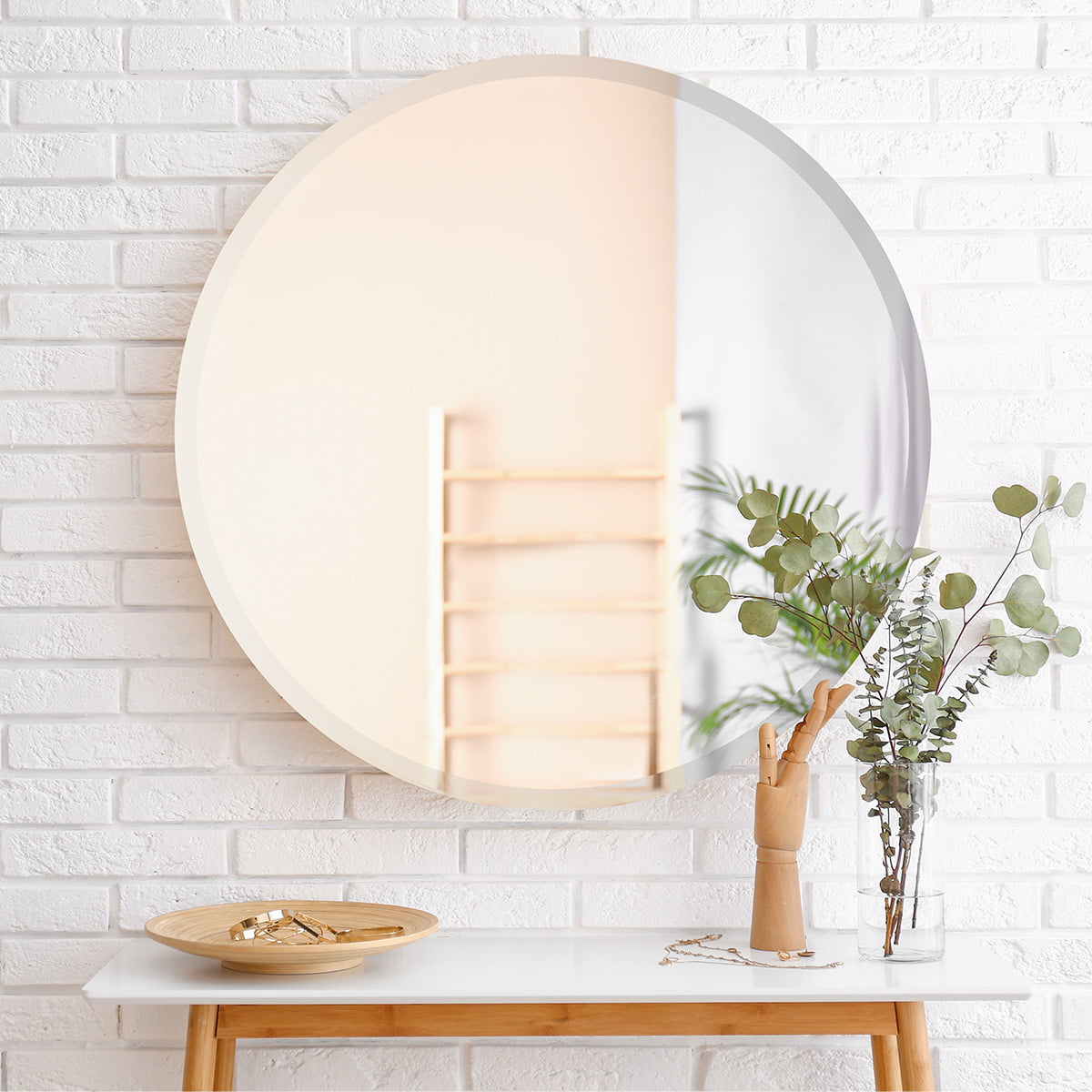 Anyhi Round Mirror 22 inch Black Circle Mirror for Entryways, Washrooms, Living Rooms, Size: B-22