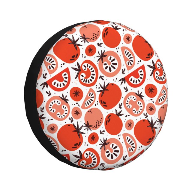 Lsque Hand Drawn Tomatoes Pattern Tire Covers - Tough Tire Wheel Protector for Truck, SUV, Trailer, Camper, RV-15 inch