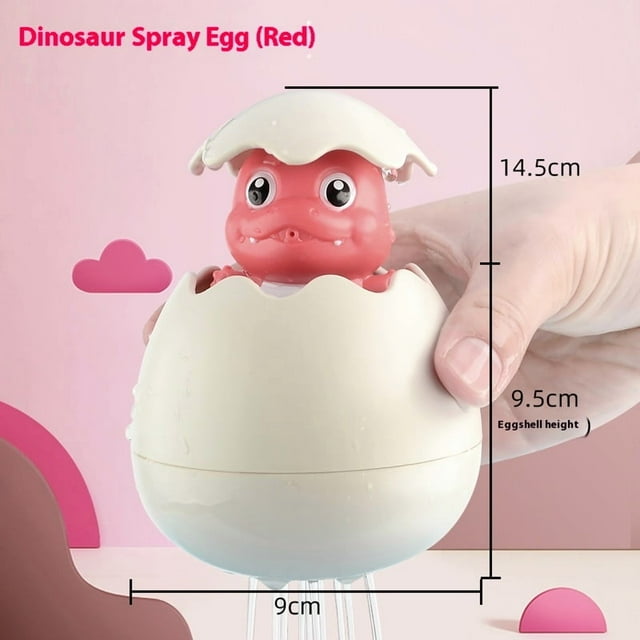 Baby bath water toy - Dinosaur Hatching Egg Squirting Rain Cloud Bathtub Water Toy with Hidden Dinosaur, Pool Floating Toy for Toddlers Boy Girl Birthday Christmas (red dinosaur spray egg)
