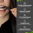 thumbnail image 3 of The Humble Co Natural Floss Picks, Double Thread Tooth Picks Flossers for Adults Gum Health, Interdental Oral Care & Hygiene, Charcoal, 300 Pieces, 3 of 8