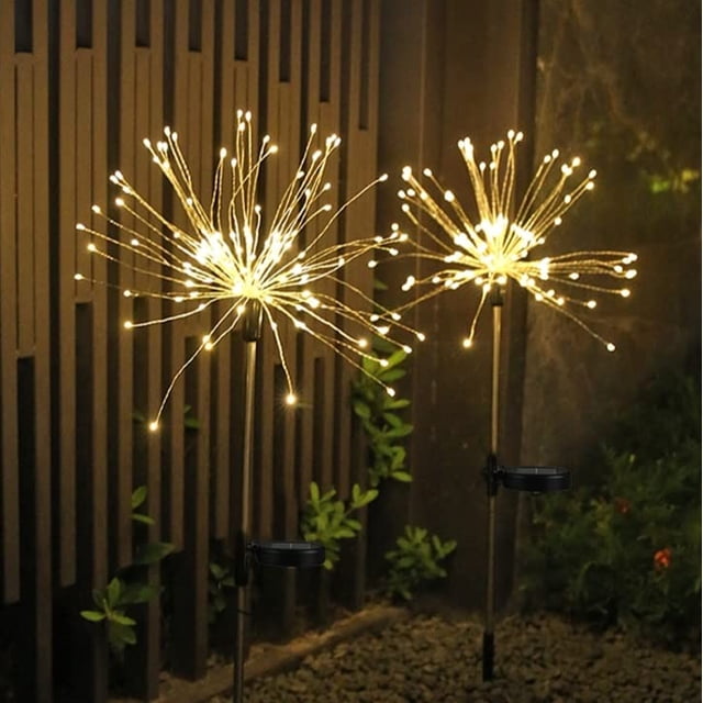 Luces solares para jardín NiniTe LIGHTS, 120 LED, paquete de 2, color blanco cálido