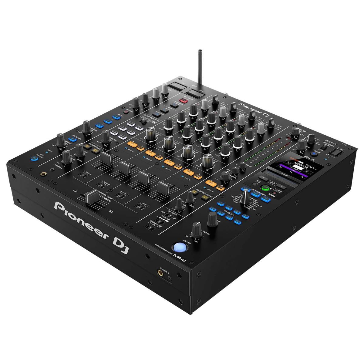 Pioneer DJ DJM-A9 4-Channel Professional DJ Mixer with Black Laptop Platform Carrying Case Package