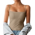 thumbnail image 2 of Camisole Tops for Women Stretchy Spaghetti Strap Sleeveless Slimming Padded Cami Tank Top Y2k Going out Tops, 2 of 5