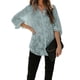 thumbnail image 4 of Lapel Long Sleeve Shirt, Charming Floral Print Women Casual Tops Light Elegant For Shopping For Vacation ANGGREK Otros, 4 of 6