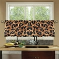 thumbnail image 4 of Yayeee Kitchen Curtains Tier Set of 2 Light Filtering 57"x36" Over Sink Window Panels, Leopard Pattern, 4 of 7