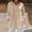 Khaki, variant on Fall Women's Blouse Casual Cotton 3/4 Sleeve Collared Tops for Women Loose Solid High Low Flowy Tops