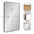 thumbnail image 2 of Kate and Laurel Zayda Radius Rectangle Framed Wall Mirror, Walnut Brown 24x36, 2 of 8