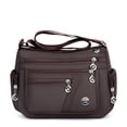 thumbnail image 3 of Qarigey Bolso de hombro para mujer, bolsa de almacenamiento con múltiples bolsillos y cremallera, bolsos cruzados para chicas jóvenes, accesorio de Bolsas de mensajero y de hombro Marrón, 3 of 6
