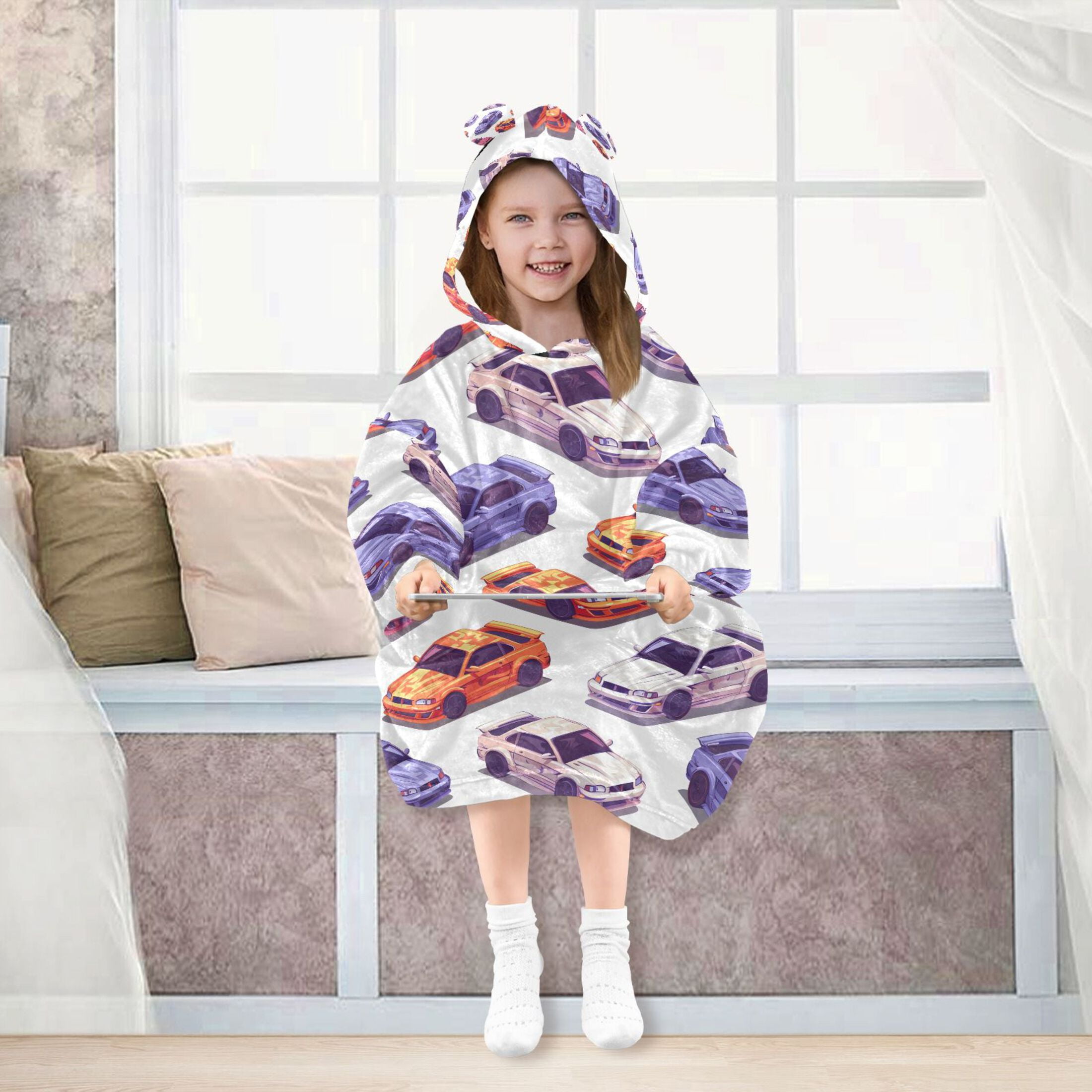 joogoo Blanket Hoodie for Cool Cars Oversize Sweatshirt 3-14 YR L