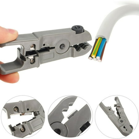 - M.way UTP/STP Cable Cord Wire Cutter Universal Rotary Coax Coaxial Stripping Tool Stripper Round / Flat For RJ11 RJ45 CAT5 CAT6 RG59 RG6 Cable