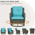 thumbnail image 5 of DREAMSIDEA 1-Piece Outdoor Wicker Swivel Chair with Cushions Patio Swivel Glider Chair Outdoor Rocking Lounge Chair for Backyard Balcony Porch,Teal, 5 of 6
