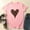 Pink, variant on Ichuanyi New Fashion Women's Top Short Sleeve Casual Love Leopard Printed Loose T-shirt