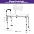thumbnail image 4 of KEKOY Shower Transfer Bench for Bathtub 300LBs, FSA/HSA Eligible Tub Bath Shower Chair Seat, Height Adjustable Shower Stool for Elderly, Disabled, White, 4 of 8