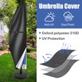 thumbnail image 2 of Patio Umbrella Cover 8'-12' Fits Cantilever Offset Umbrella Outdoor Umbrella Covers 420D with Telescopic Rod Water Resistant Parasol Cover Black, 2 of 7