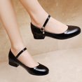 thumbnail image 2 of QHFBli Girls Mary Jane Shoes Low Block Heel Round Toe Dress Office Work Pumps, 2 of 8