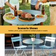 thumbnail image 6 of Elastic Fitted Round Tablecloth, Teal Yellow Ombre Waterproof Stretch Table Cover for 36"-44" Tables, Farmhouse Modern Gradient Art Washable Outdoor Tablecloths for Patio, Picnic, Camping, 6 of 9