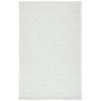 SAFAVIEH Martha Stewart Trace Diamond Area Rug, Ivory/Blue, 4' x 6'