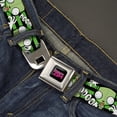 thumbnail image 2 of Nickelodeon Belt, Seatbelt Buckle Belt, Invader Zim Gir Doom Flip Poses Stripe Black Green, 30 to 44 Inches, 2 of 9