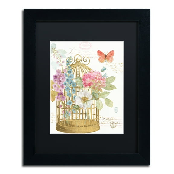Lisa Audit 'Romantic Birdcage II' Matted Framed Art
