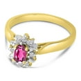 thumbnail image 3 of 10k Yellow Gold Oval Pink Topaz And Diamond Ring, 3 of 6