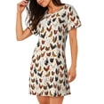 thumbnail image 2 of Lsque Funny Chicken Pattern Nightgowns for Women Sleep Shirts Short Sleeve Nightshirt Pullover Nightdress Soft Sleepwear Relaxed Fit Nightdress, 2 of 6