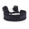thumbnail image 1 of kurtrusly Bracelets Adjustable Handwoven With Embroidered Character Detail Manual Edge Locking Adjustable Rope Deep Blue Love, 1 of 6