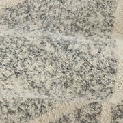 Mainstays Diamond Microfiber Plush Non-Skid Indoor 30 x 45 Accent Rug with Fringe - Grey/Ivory