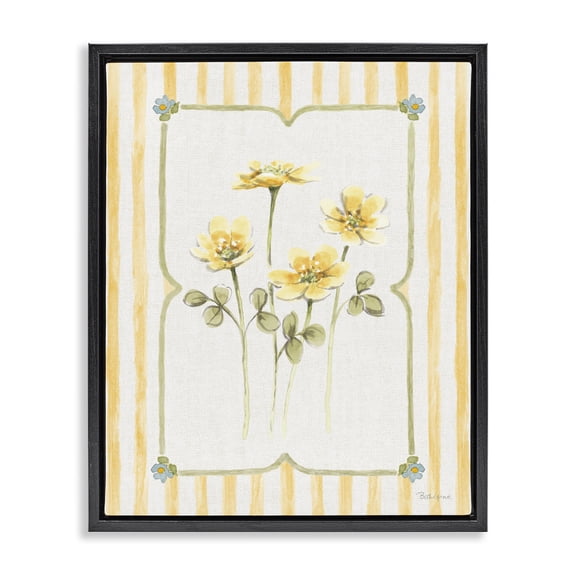 Stupell Industries French Country Sweet Honey Florals Black Floating Frame Canvas Art, 17 x 21, by Beth Grove