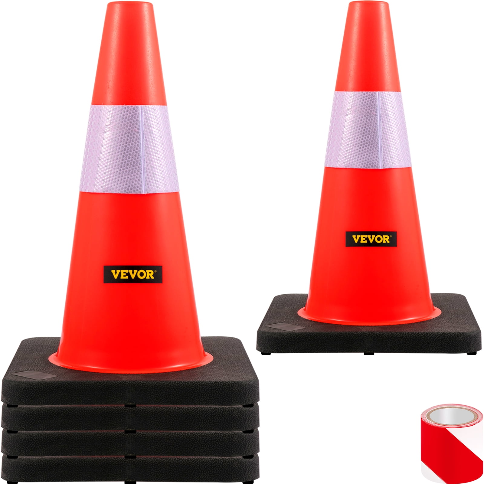 Orange Safety Traffic Cone Extra Heavy PVC Non Reflective Rugged Base 12 in 