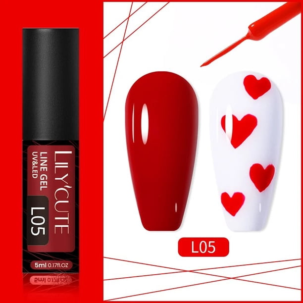 LILYCUTE-esmalte de uñas en Gel, delineador metálico dorado y plateado, estilo francés, superbrillante, línea de tracción, pintura de Graffiti, Gel a rayas, 5ml