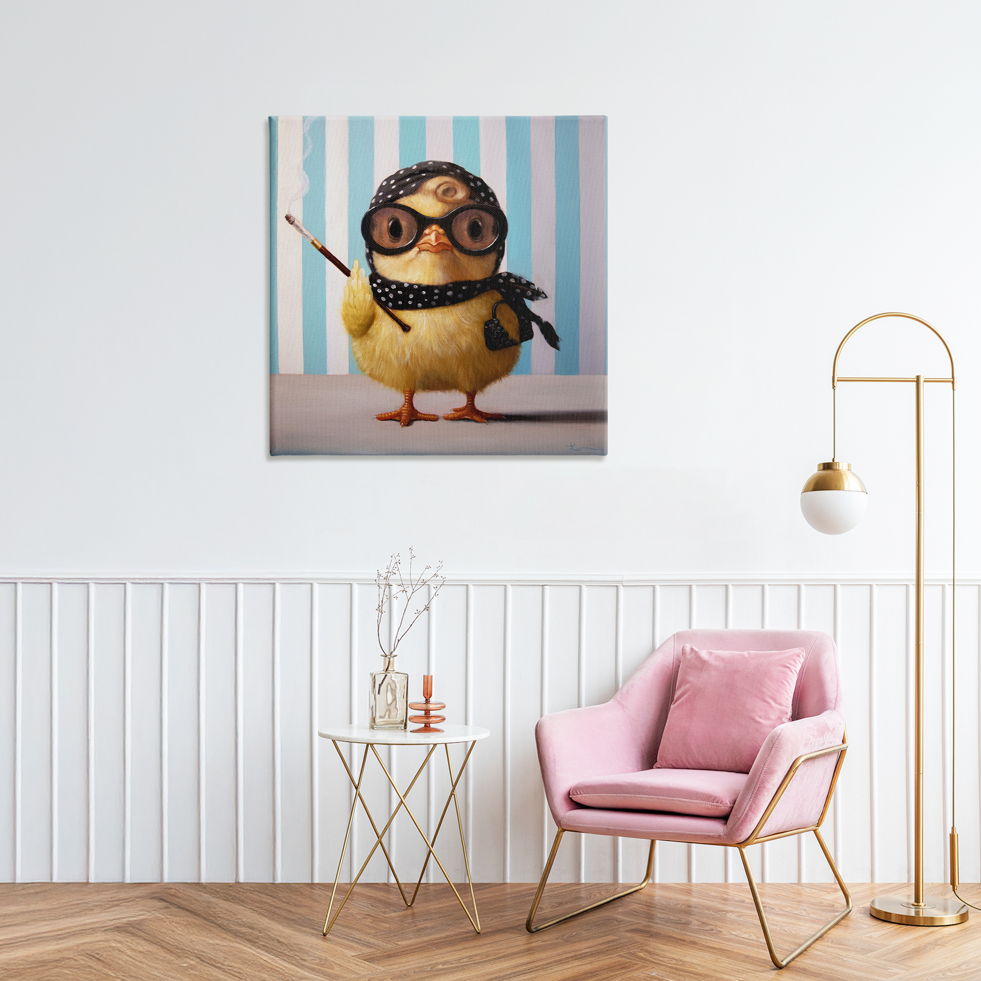 Stupell Industries Audrey Henburn Famous Chick Canvas Wall Art, design by Lucia Heffernan