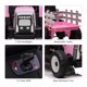 thumbnail image 4 of Tractor eléctrico Nasitip 12 V para niños con remolque de 3 a 6 años, color rosa, 4 of 6