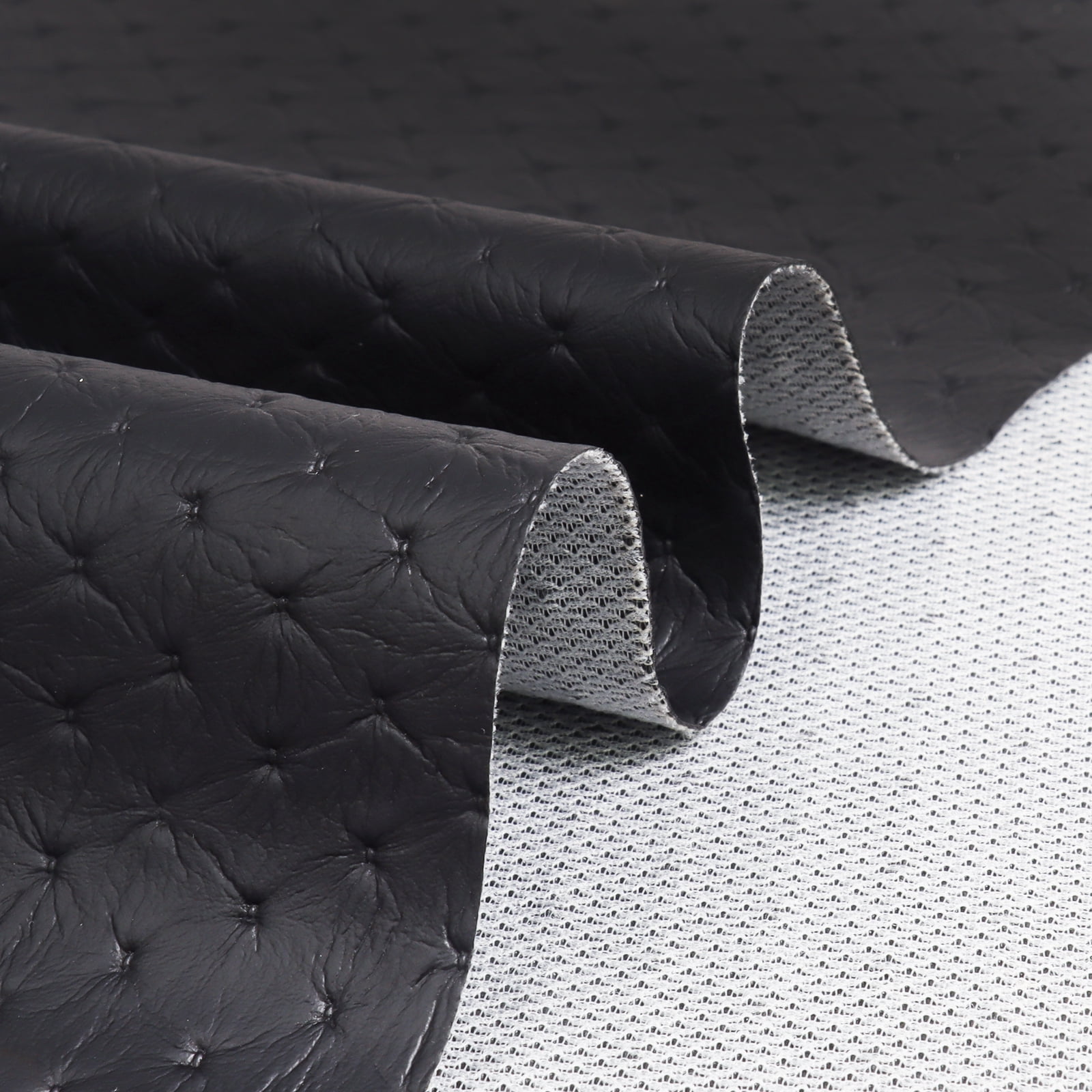Black Faux Leather Sheet Vinyl Marine Material Upholstery Cover& Replace Sewing Sold by the Yard