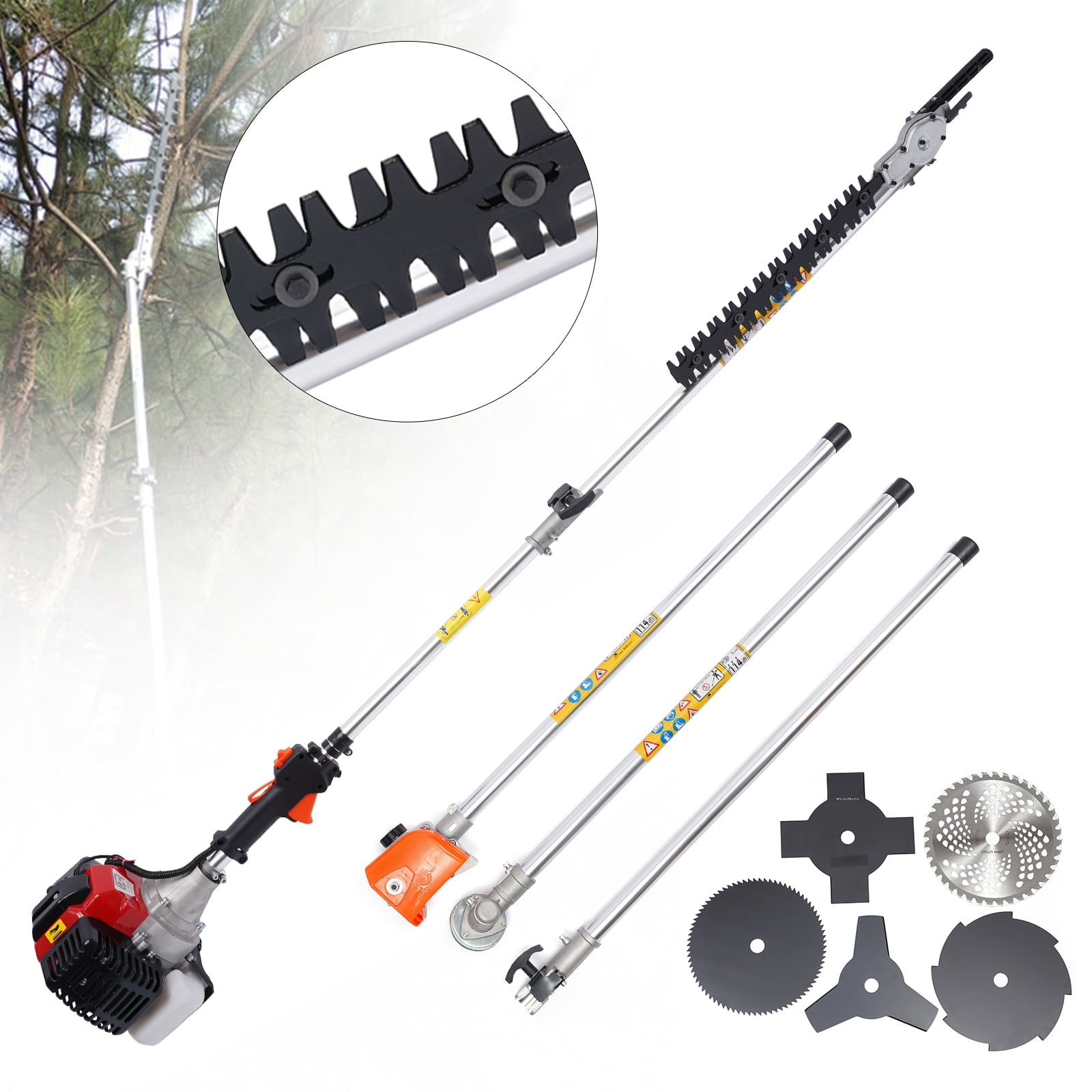 Dwellnix Straight Shaft String Gas Trimmer 2 Stroke 52 CC Weed Grass Eater Brush Cutter