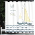 thumbnail image 4 of Ambesonne Inspirational Shower Curtain, Sailing Travel, 69"Wx75"L, Pale Blue White, 4 of 5